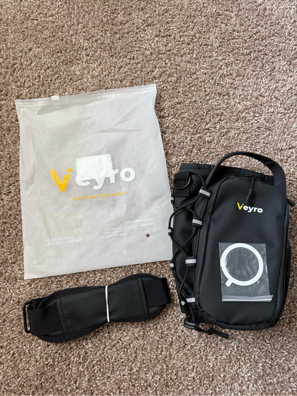 Black Water Bottle and Phone Bag for the Gym